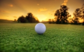 Golfbal zonsondergang rangefinder